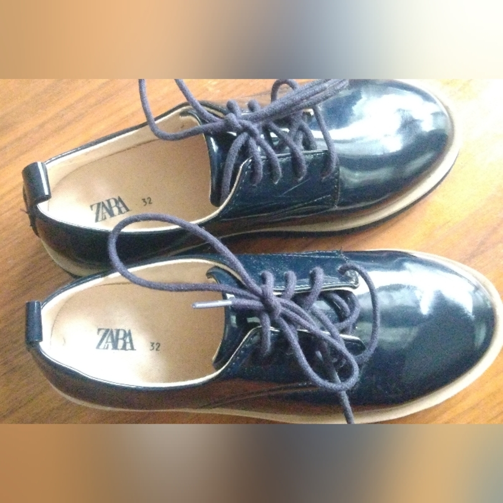 Zara Girls Dark Blue  Lace-Up Shoes